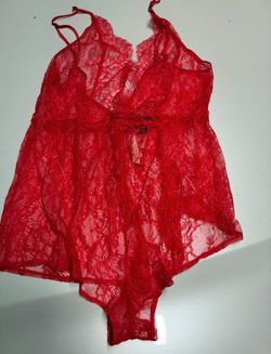 New with tag Victoria's Secret red lace romper teddy size M