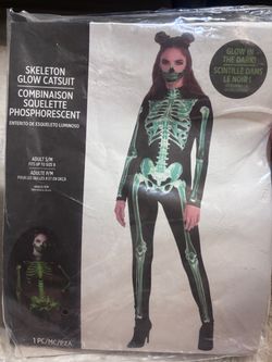 Skeleton Glow in the Dark Catsuit Costume