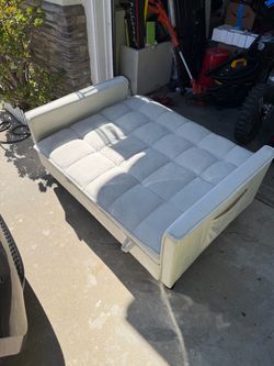 White Soft Mini Pullout Couch