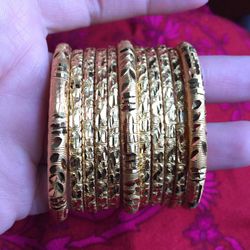 22k Gold Plated Bangles Set Size 2-4 2-6 Available 