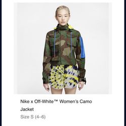 Nike Off White Women’s Camo Jacket Size Small