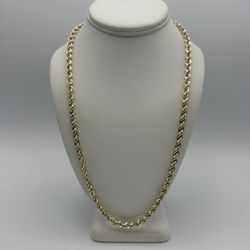 14kt Yellow Gold Hollow Rope Chain 24”