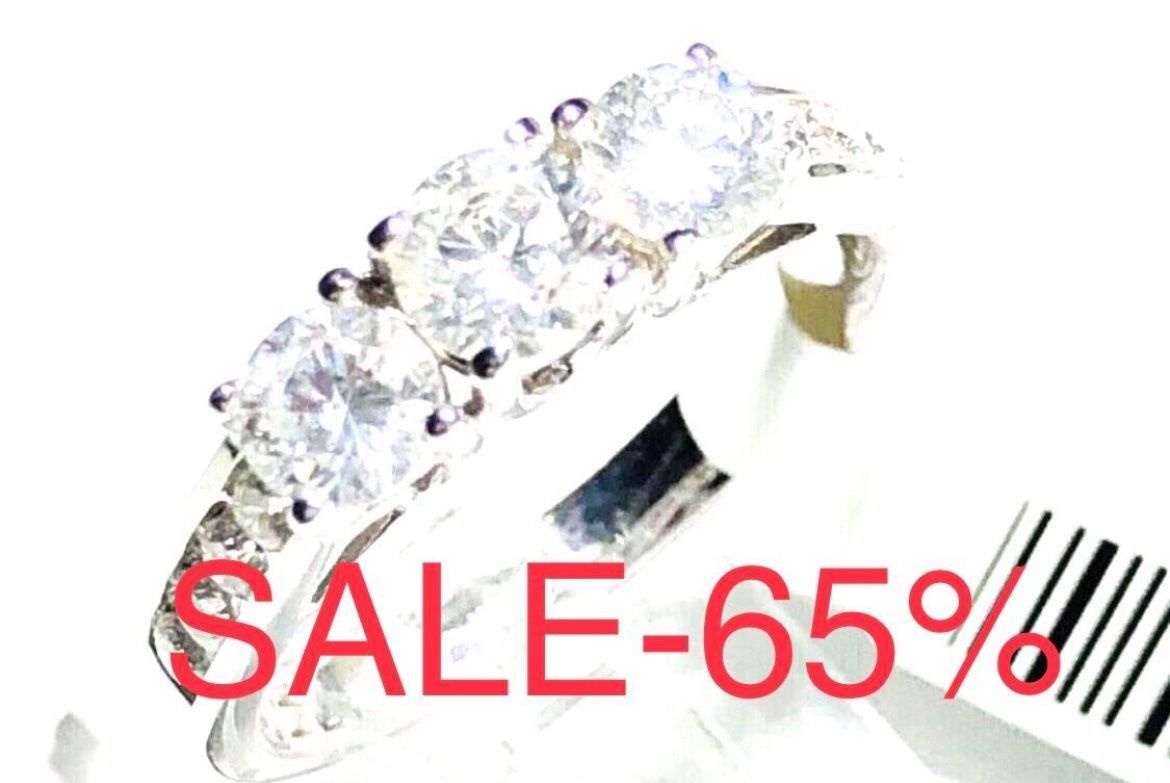 Engagement Ring  Anniversary Diamond Ring  1.30 Carats Natural Diamonds 💎❤️ LIQUID ATION SALE -65% APPRAISED BY GEMOLOGICAL INSTITUTE NEW YORK 