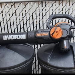 WORX LEAF BLOWER AND MULCHES LEAVES