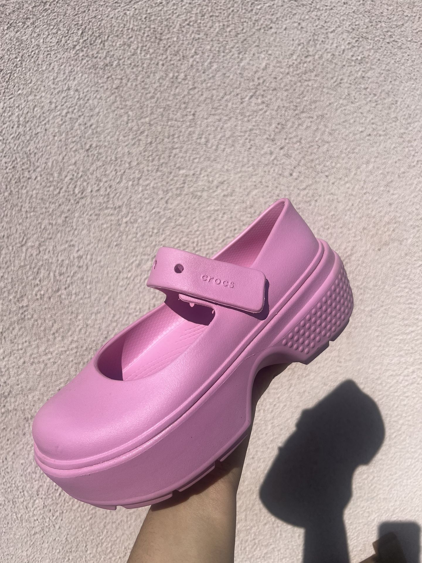 Crocs Women's Stomp Mary Janes Pink platform shoes