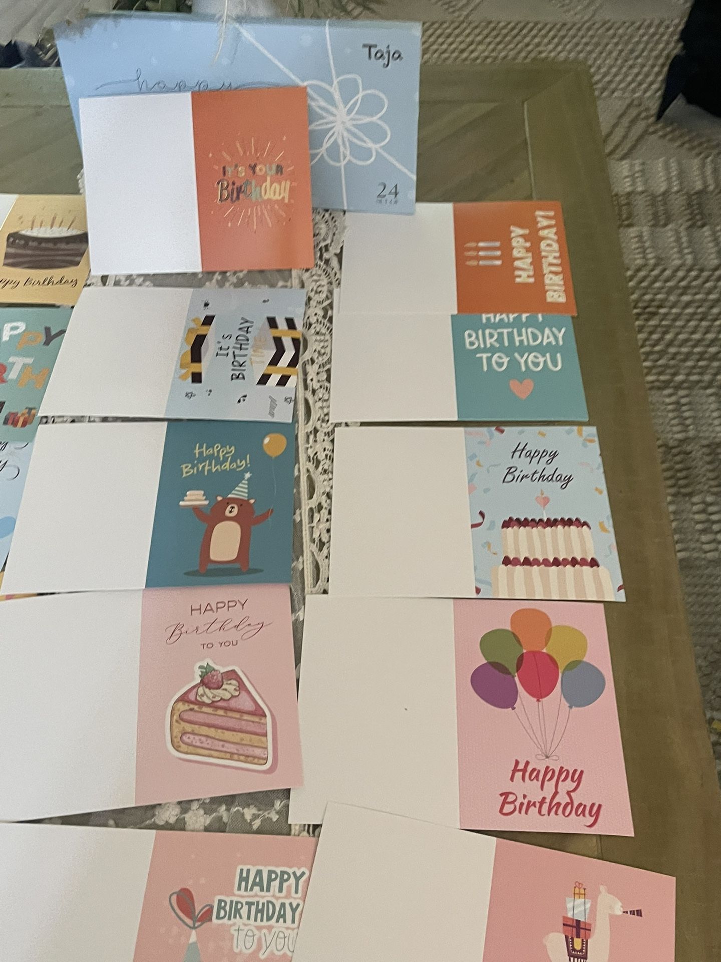 Set If 24 Birthday Greeting Cards Comes In Box New