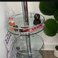 Glass Mini Bar With 2 Bar Stools 