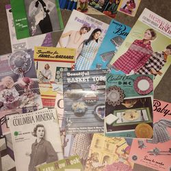 Vintage crochet books and magazines