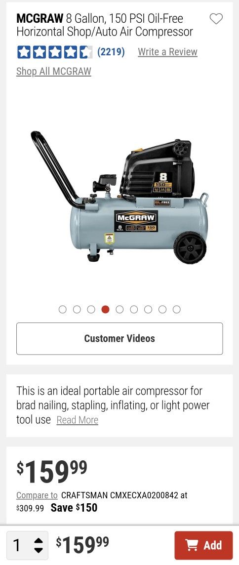 McGraw AIR COMPRESSOR