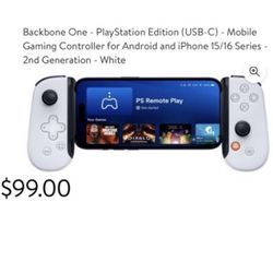 Brand New BACKBONE One Mobile Gaming Controller for Android and iPhone 15/16 Series (USB-C) - PlayStation Edition - 2nd Gen - $60 Turn Your Phone into