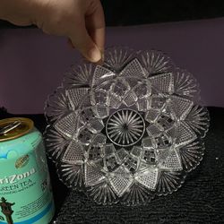 Vintage Cut Glass 6” Decorative Plate