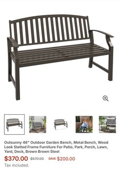 Outsunny Metal Outdoor Bench