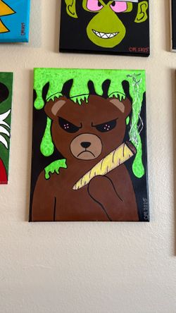 Freehand Slimed Teddy Painting 🖼️