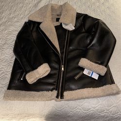 Asymmetrical Coat Black and Beige