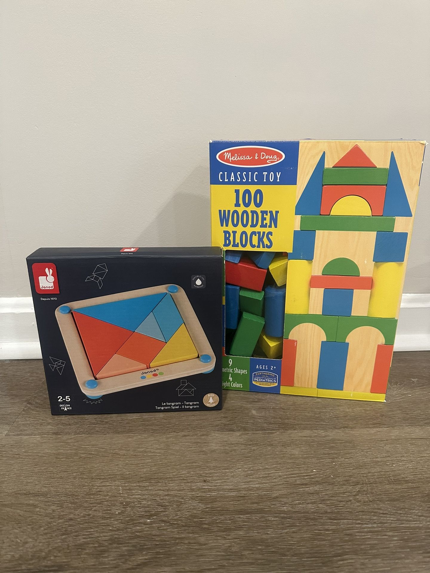Janod Tangram, Melissa & Doug Wooden Building Blocks