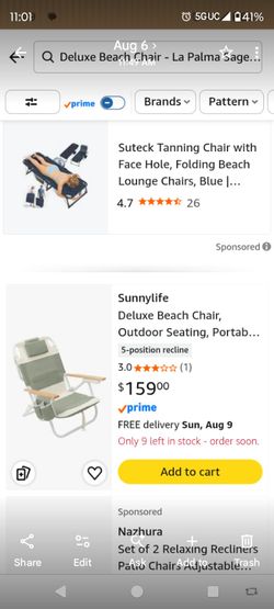 Sunnylife beach chair new with tags sage green striped