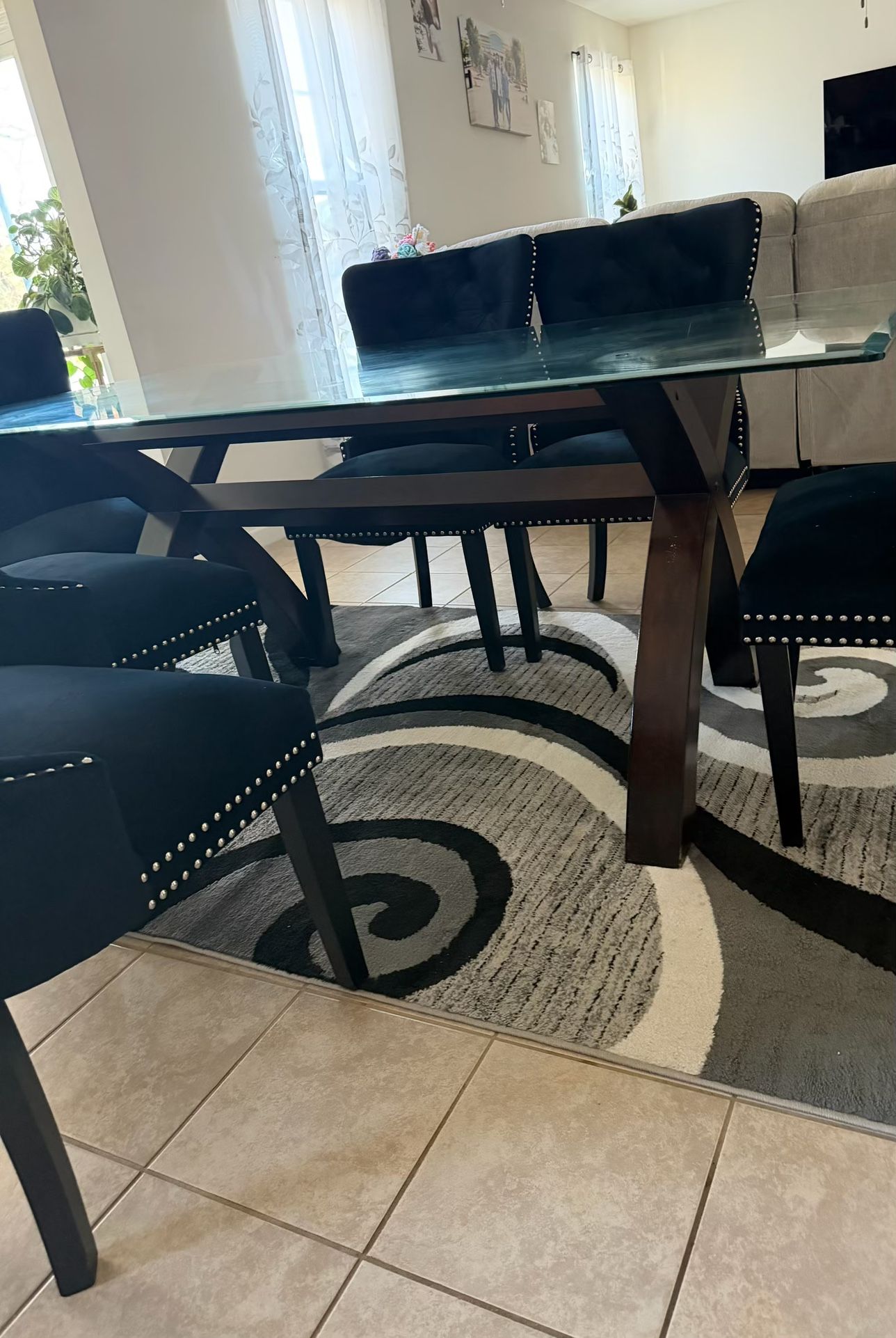 Glass Dining Table And 6 Chairs