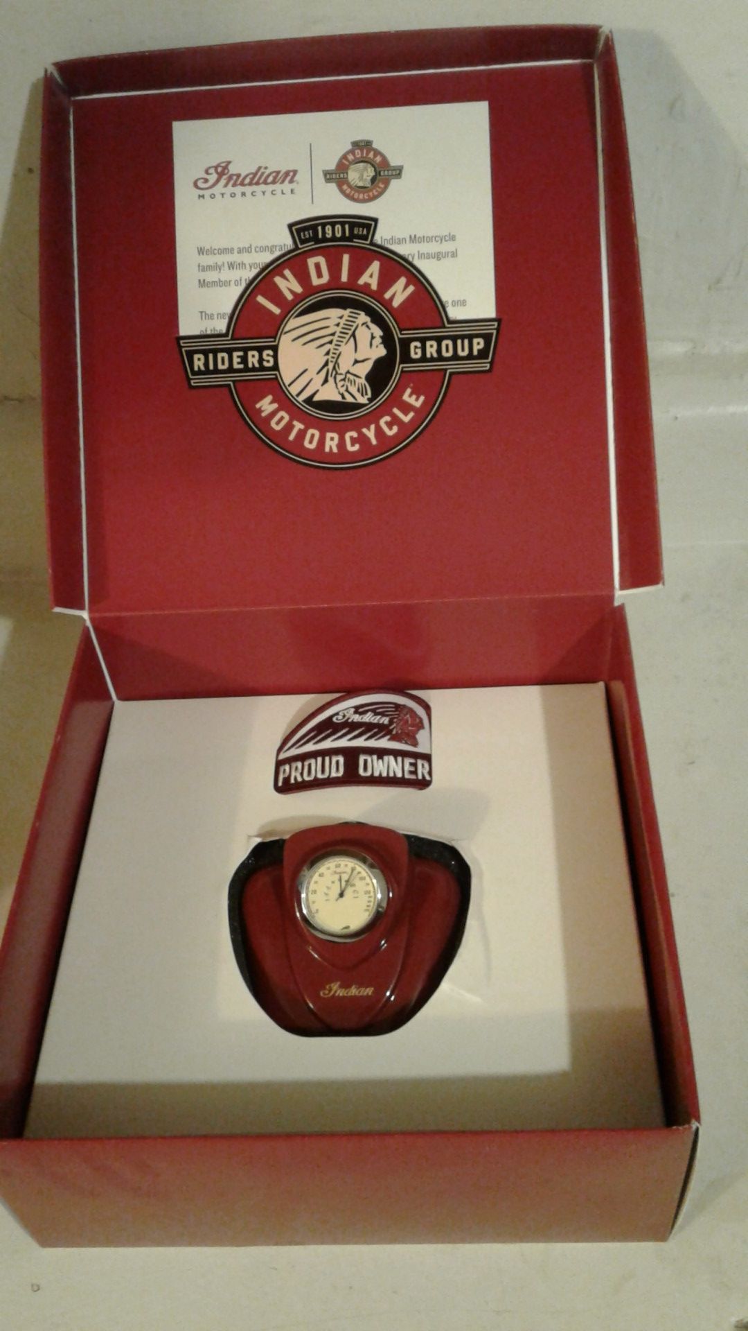 Indian Motorcycle Gas Tank Desk Clock