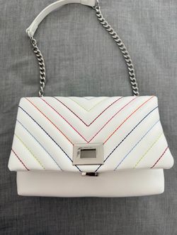 White chevron-quilted Ajae Flap Crossbody Bag