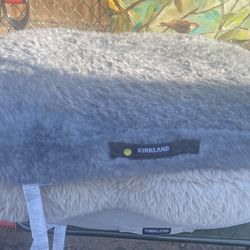 Large gray dog bed