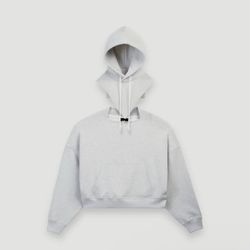 Adidas Bad Bunny Hooded Balaclava Crewneck Sweatshirt Grey NEW Size XS