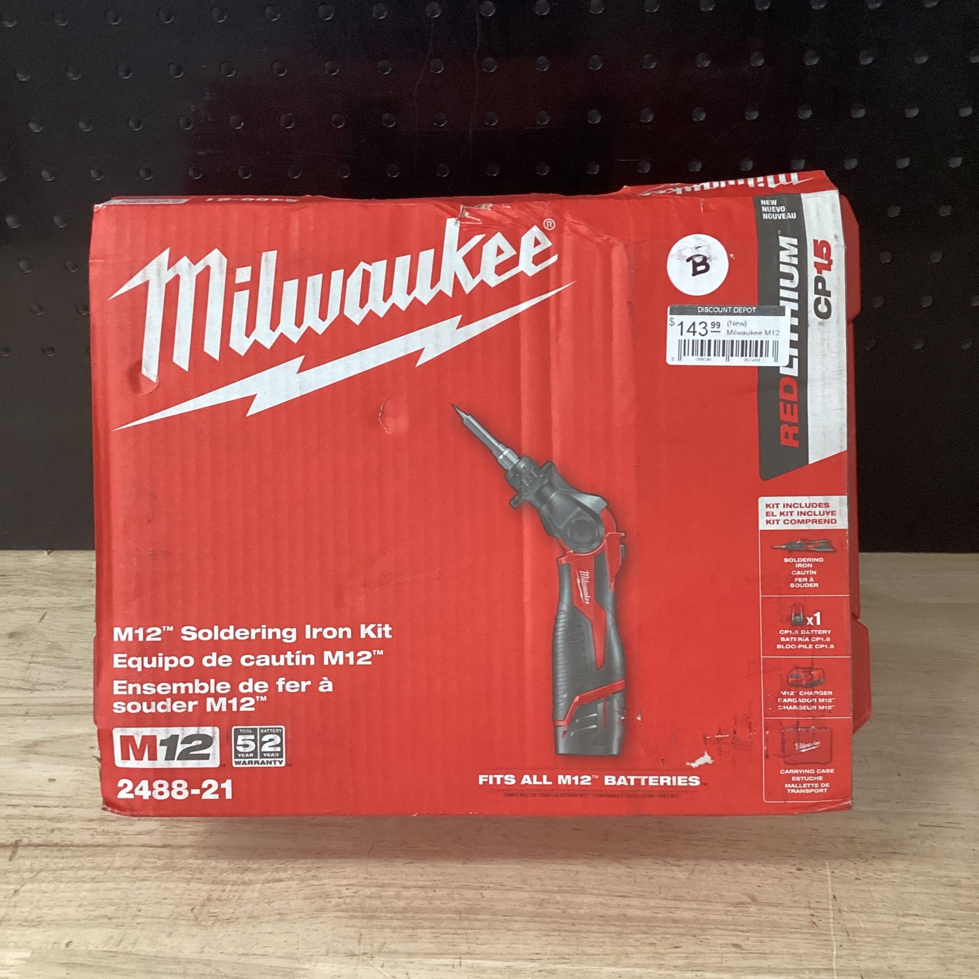 Milwaukee M12 12-Volt Lithium-Ion Cordless Soldering Iron Kit with (1) 1.5Ah Batteries, Charger & Hard Case