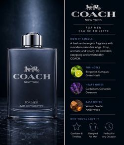 Coach New York For Men Eau De Toilette 2oz