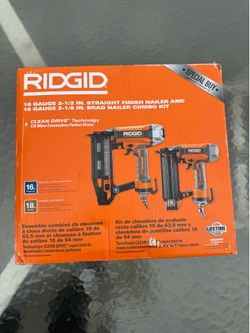 Rigid 16ga straight nailer & 18ga brad nailer combo kit