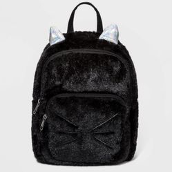 Faux-fur Mini cat backpack