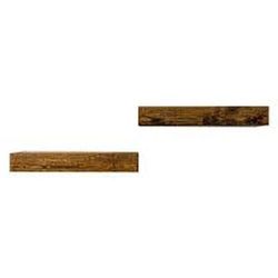 Del Hutson Designs Artisan Haute 6in x 24in x 3.5in Dark Walnut Pine Wood Floating Box Set of Two Decorative Wall Shelf Set