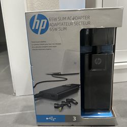 HP 65W Slim with USB AC Adapter *Never used*
