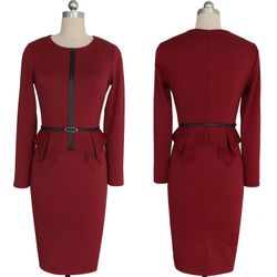 Rebecca Red Peplum Dress