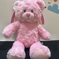 PINK FLUFFY 16 INCH LARGE BUILD A BEAR!! LIKE NEW