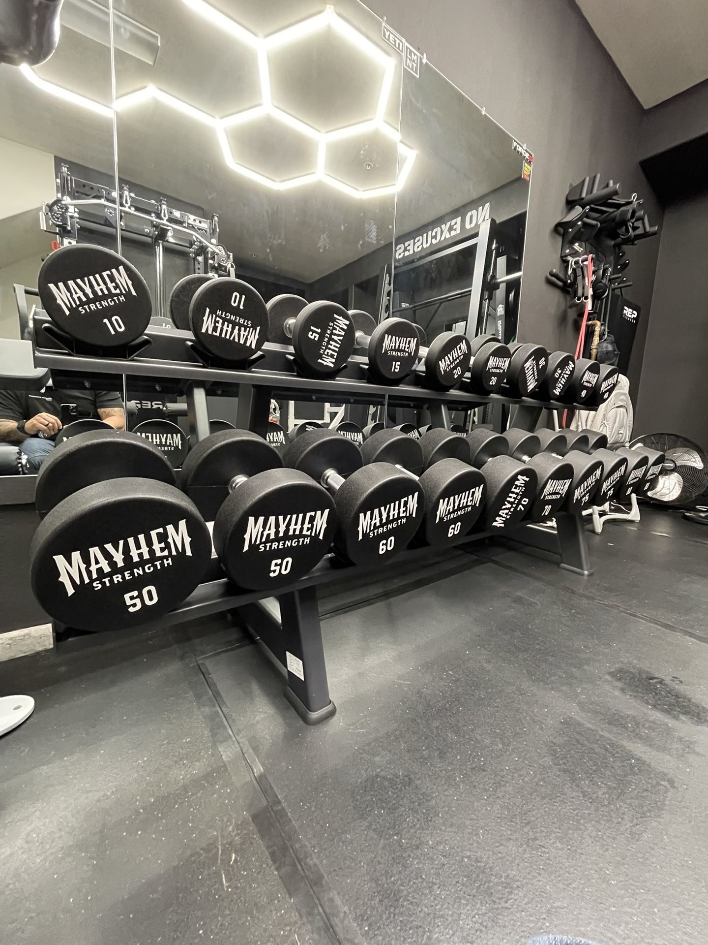 Mayhem Strength Urethane Dumbbells And Rep Rack