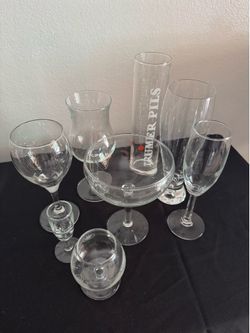 Assorted Mixed Glassware Lot- 8 Pieces
