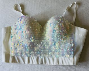 White Multicolor Corset Top!!
