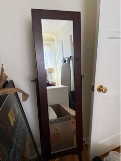 Standing Mirror Jewelry Holder