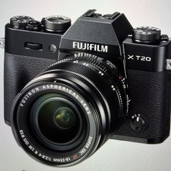 Fujifilm X-T20 Mirrorless Digital Camera with 18-55mm lens and free accessories.