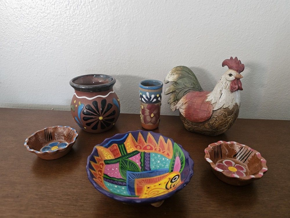 Vintage Handmade Mexican Clay Pottery