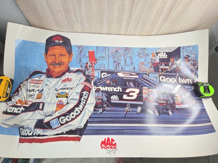 Sam Bass Dale Earnhardt Mac Tools Poster 18x30