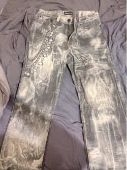 preme skeleton art jeans