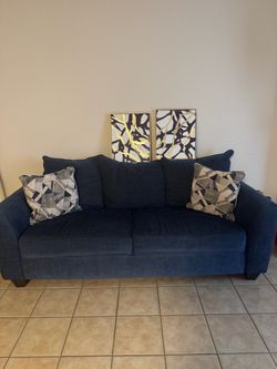 Blue sofa bed