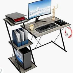 Bestier Gaming Desk with Storage Shelf 51.5” Home Office Computer Desk