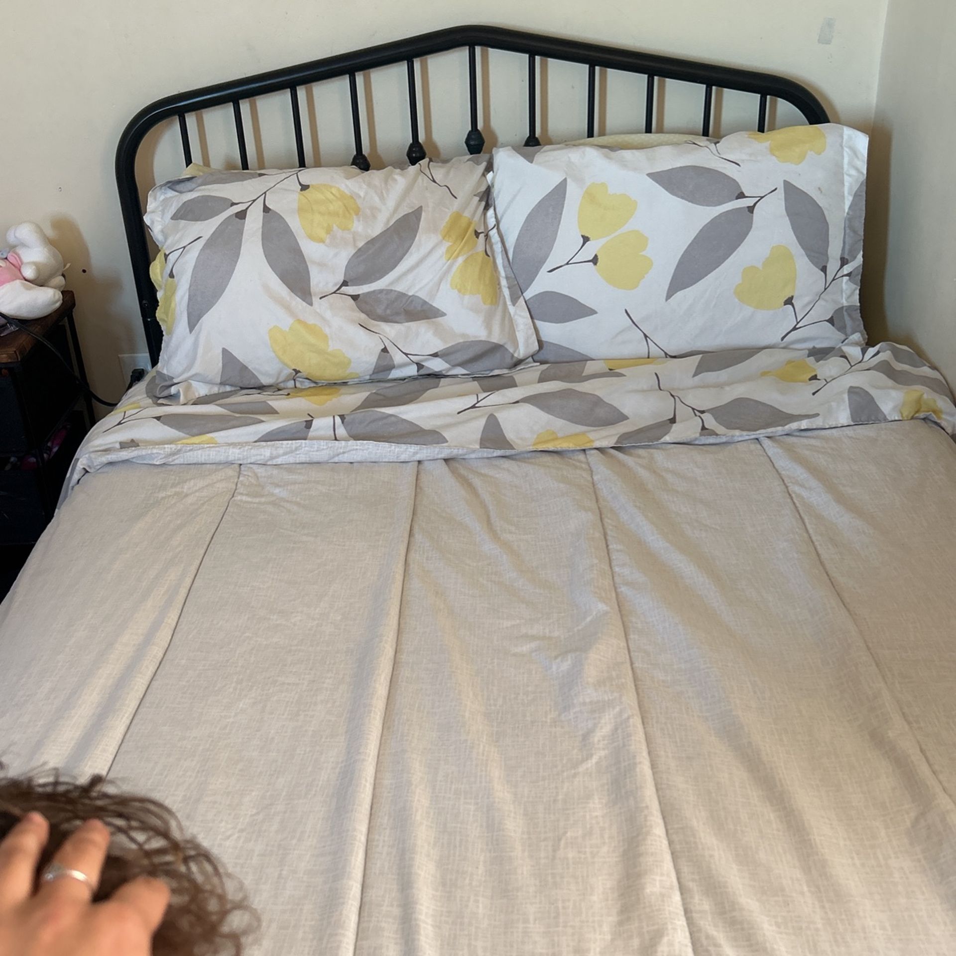 Full Size Bed Frame And Mattress Metal Black