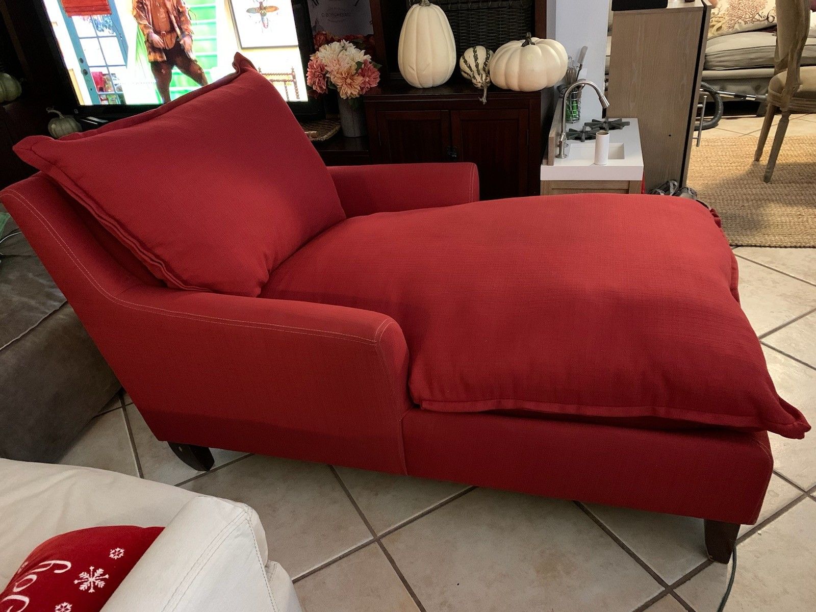 Red lounge couch chair