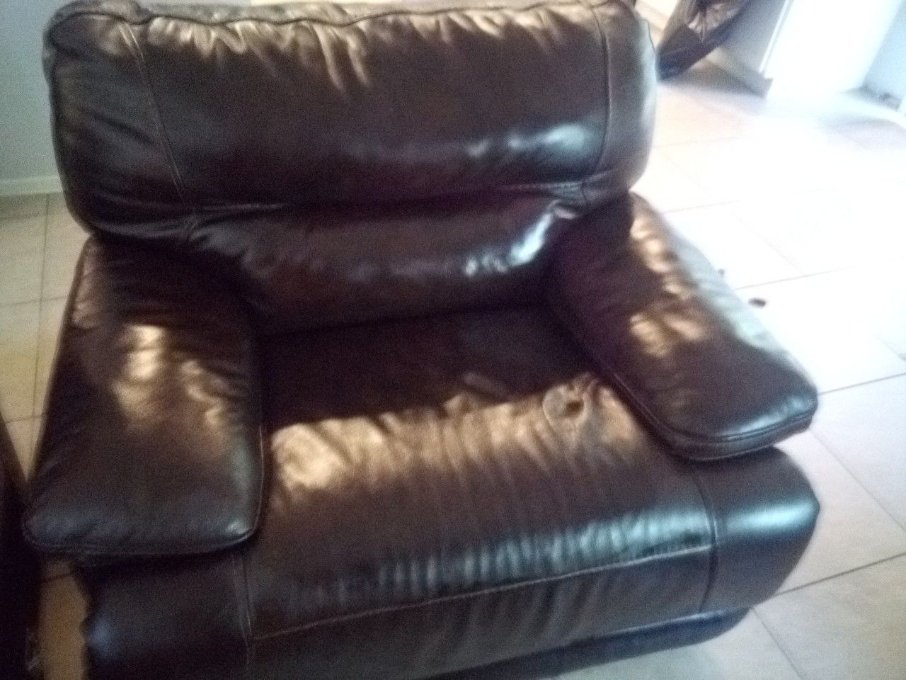 Rc Willey brown leather couch plus recliner 7 pieces and free tables