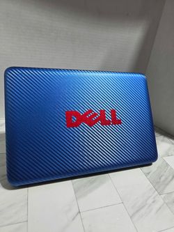 Dell Laptop with Blue Carbon Fiber Skin