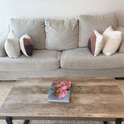 Living Room Set: Ashley Couch + Coffee Table + Woven Rug