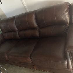 Faux leather Brown Couch 