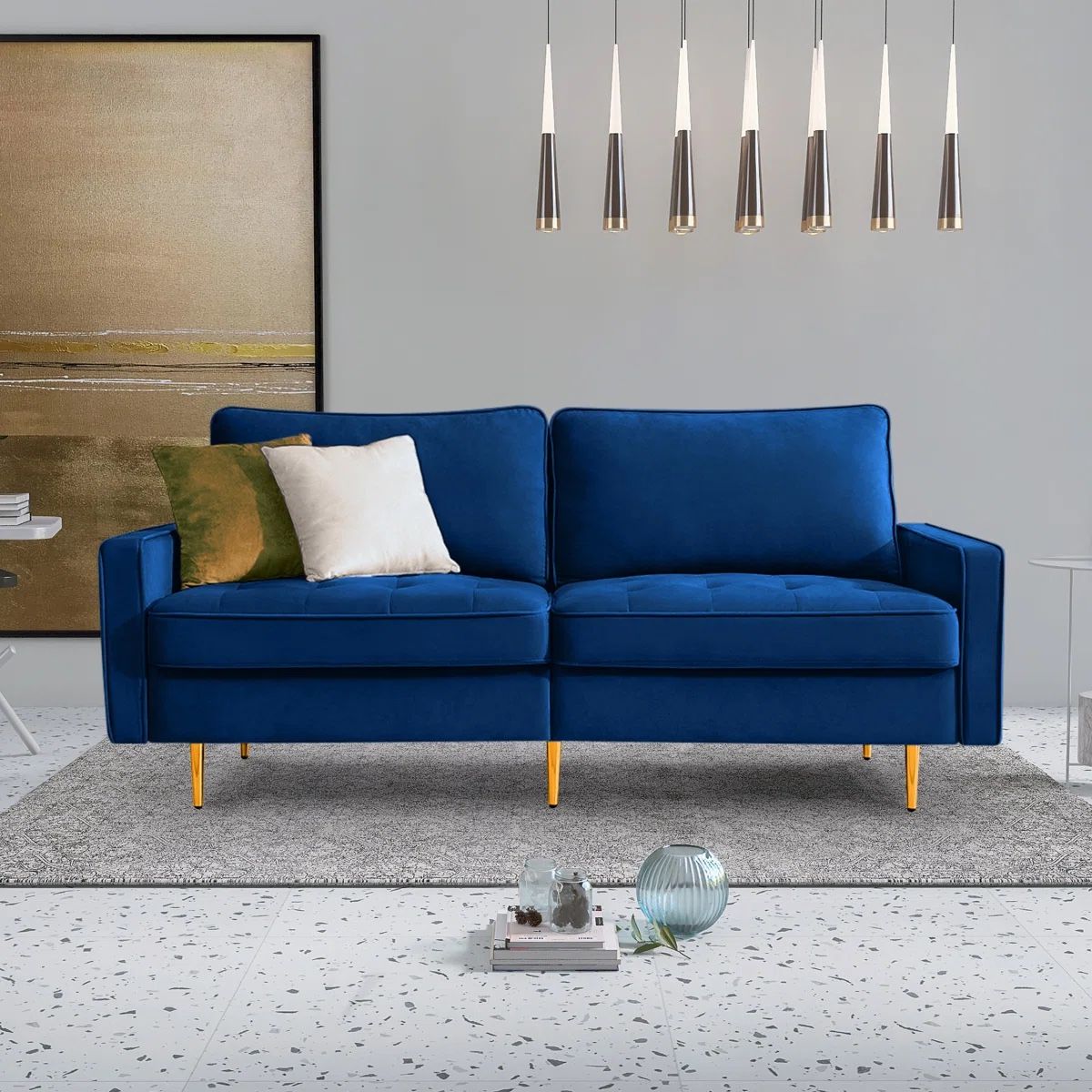 Blue Velvet Loveseat